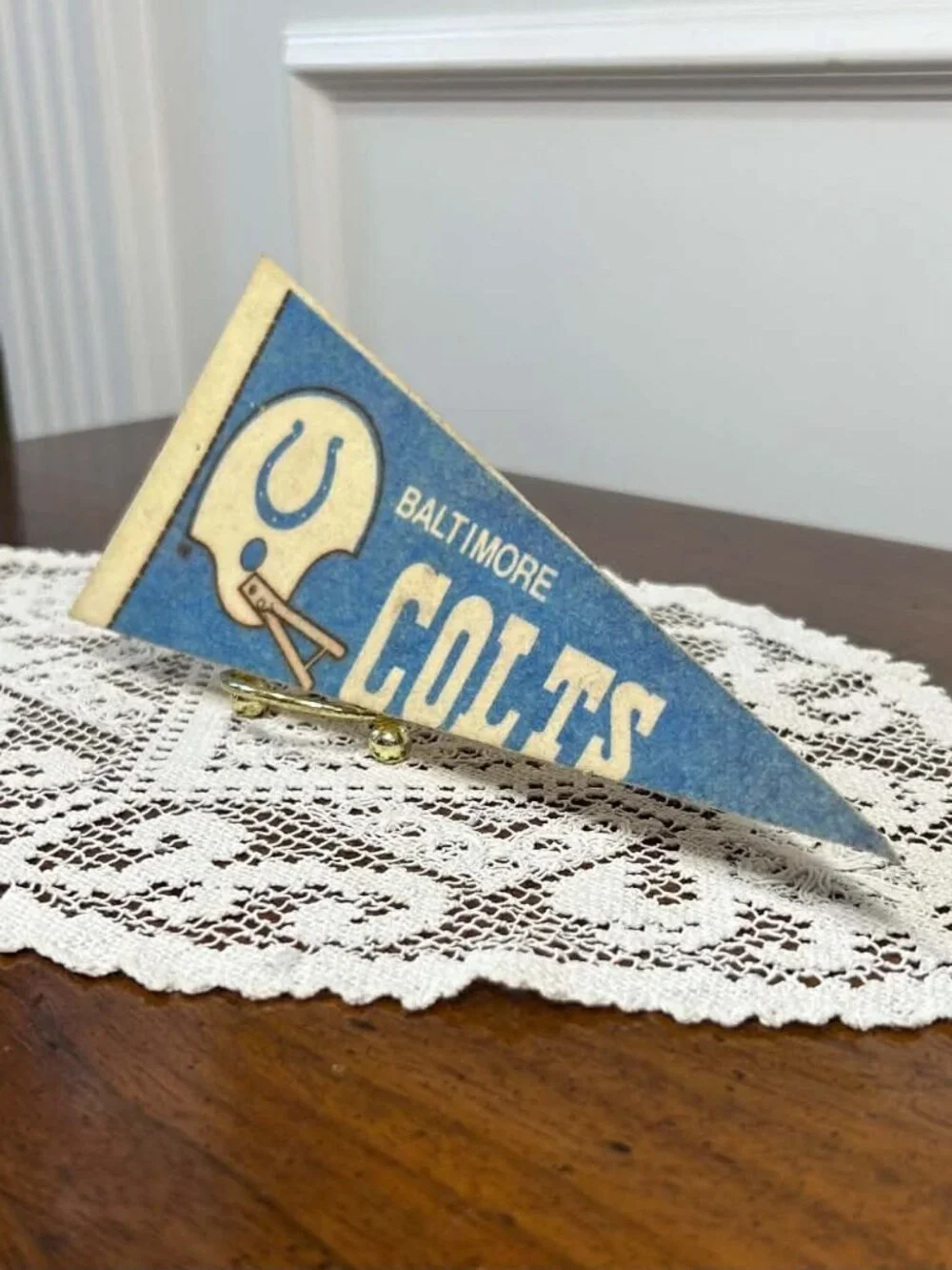 Vintage 1970s Baltimore Colts 9” Mini Felt Pennant
